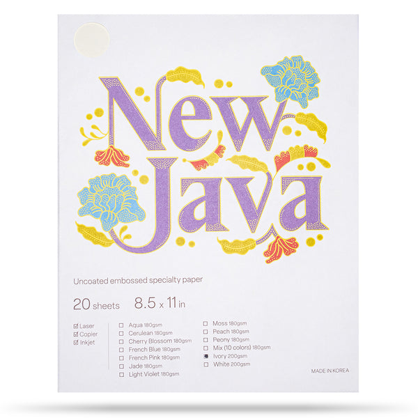 Java New Ivory New Java 200gsm 8.5x11 20's – Prestige Paper Products