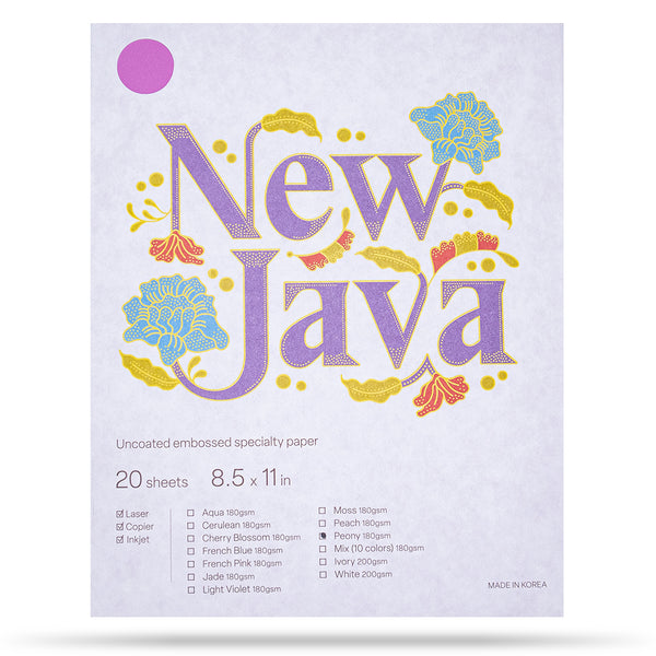 New Java 180gsm 8.5x11 20's