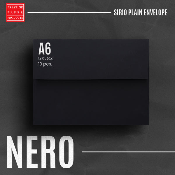 Envelope Sirio Plain A6 (4-3/4 x 6-1/2) Nero 115gsm 10's