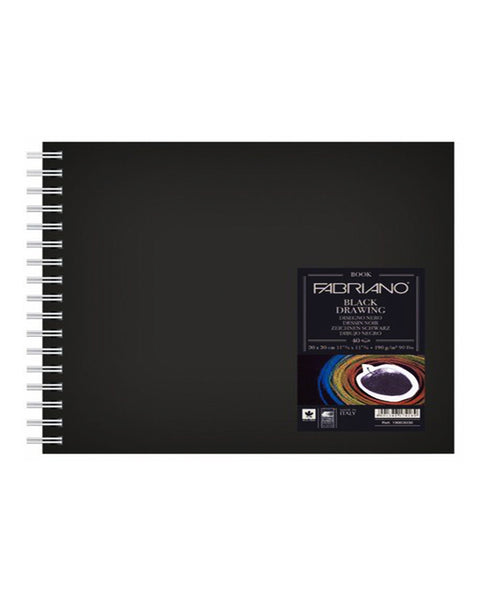 Fabriano Black Drawing Book Spiral Bound A5 40's/block
