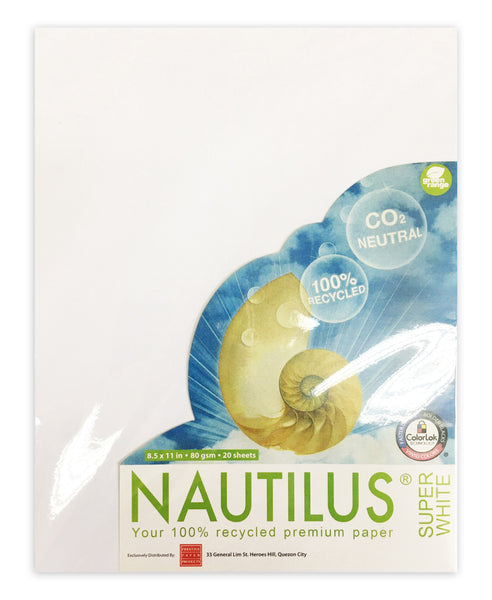 Nautilus Superwhite 100% Recycled Bond Paper 80gsm 20sheets per pack