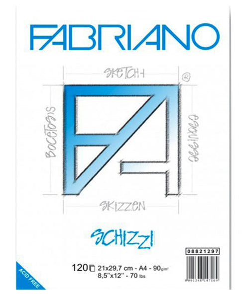 Fabriano Schizzi Spiral Bound 90gsm A4 120's/block
